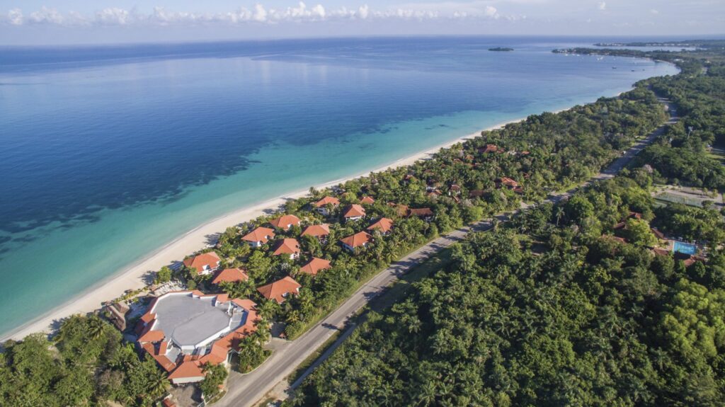 aerial view of seven mile beach in negril, jamaica