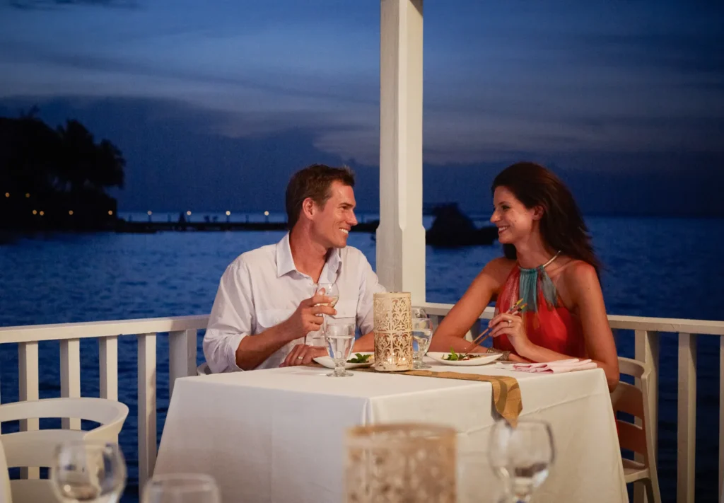 outdoor dining at gourmet restaurant 