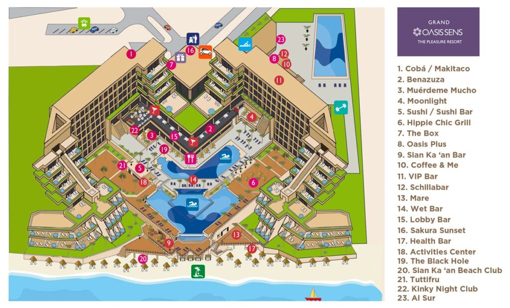 Grand Oasis Sans resort map