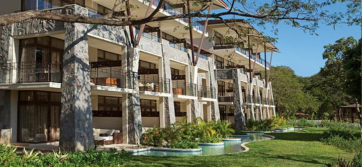 resort balconies overlooking lush grounds