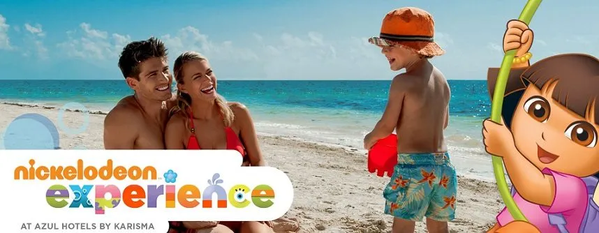 children playing on beach at Nickelodeon Punta Cana resort