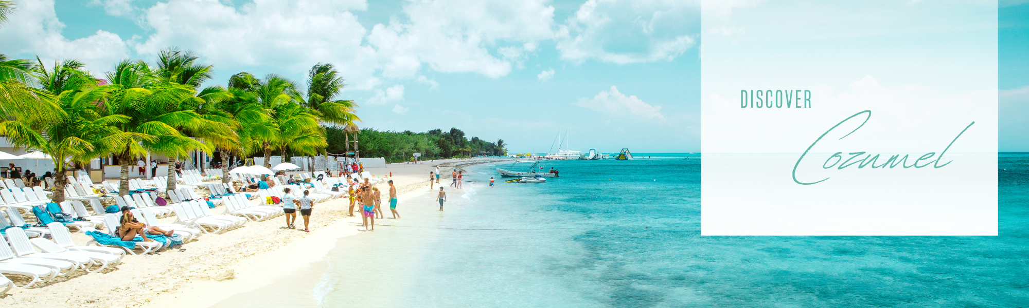 turquoise water and white sand Cozumel beach