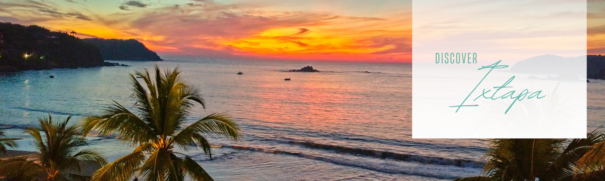 Sunset over beach in Ixtapa
