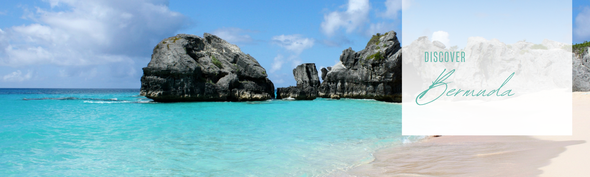 large rocks in turquoise water on beach in Bermuda
