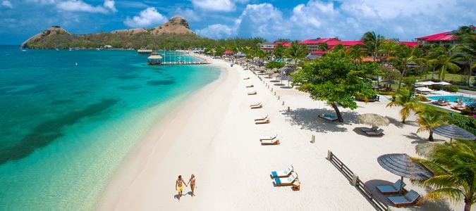 white sand beach with turquoise waters