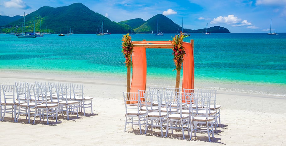 Sandals St. Lucian beach wedding