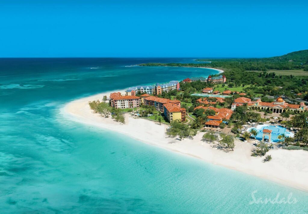 expansive beach at Sandals South Coast