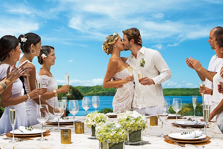 small wedding reception on the beach