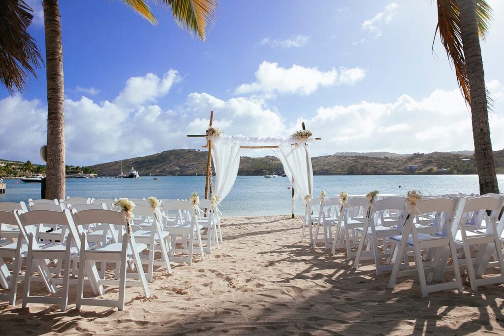 Antigua beach wedding