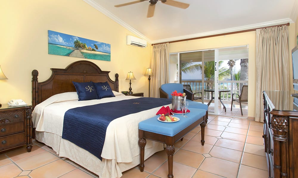 spacious suite with balcony at St. James Club and Villas