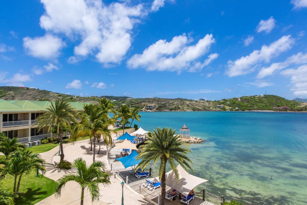 aerial view of beach at St. James Club and Villas resort