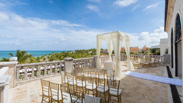 beachfront terrace wedding ceremony