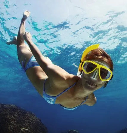 woman snorkeling