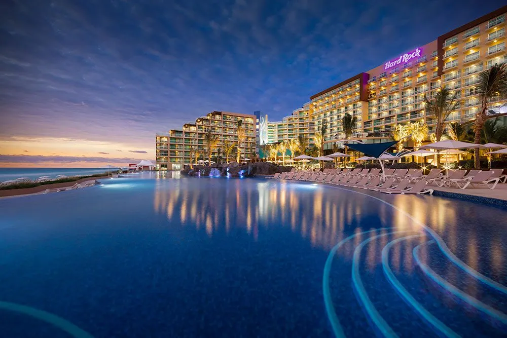 large pool at hard rock cancun resort