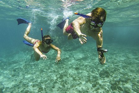 couple snorkeling