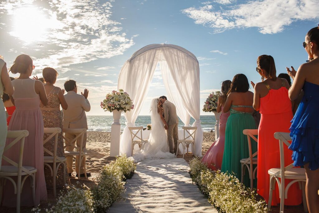 beach wedding at el cid marina beach resort
