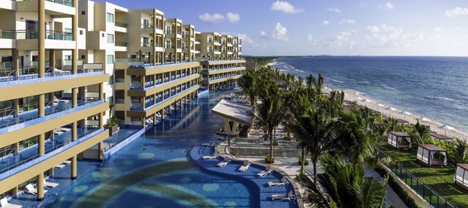 aerial view of beach and pool at Generations Riviera Maya