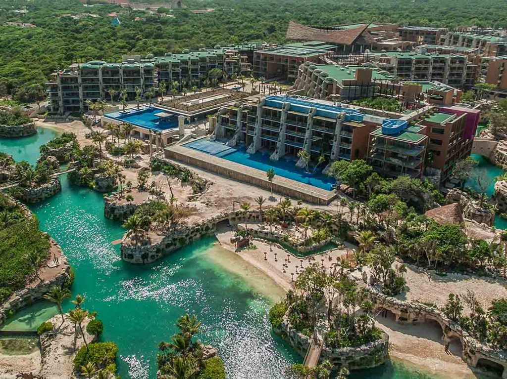 aerial view of hotel Xcaret in Riveira Maya