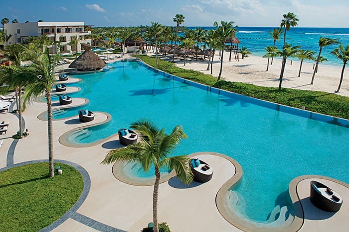 beachfront pool at secrets akumal riviera maya