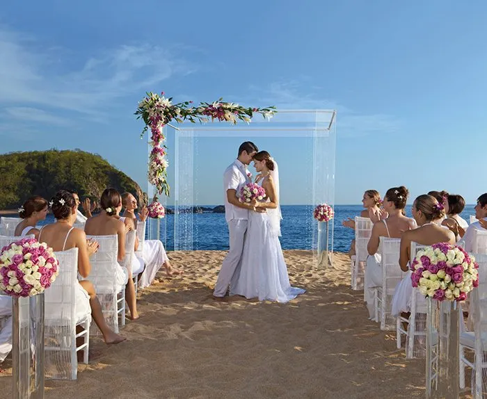 beach wedding at Secrets Huatulco Resort & Spa