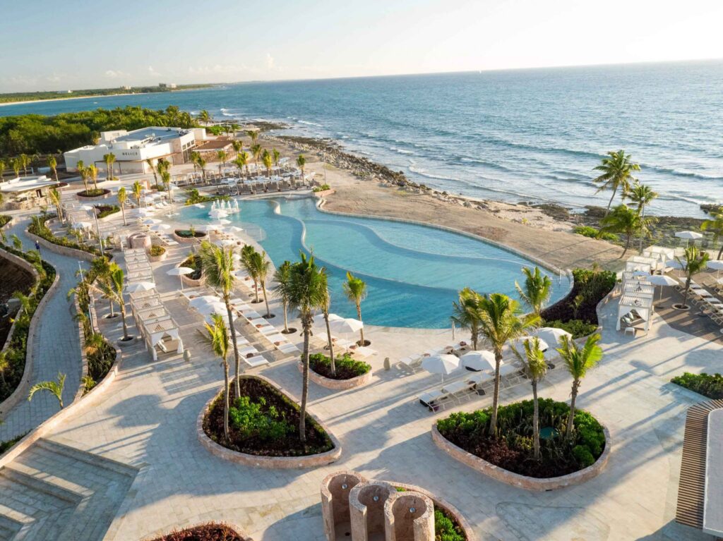 beach and pool at TRS Yucatan Hotel